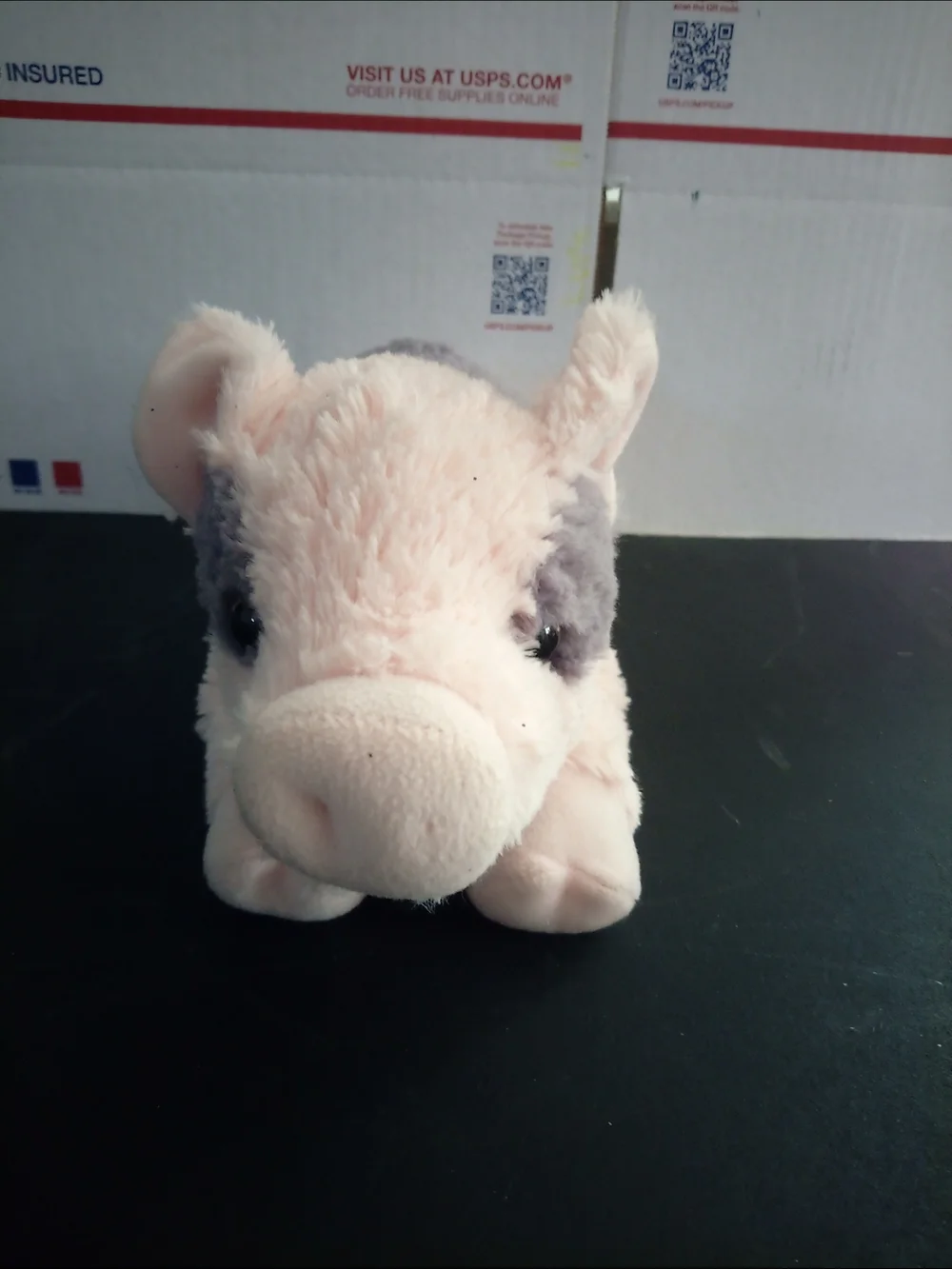 Aurora Plush Pink and Gray Pig Stuffed Animal - Soft Small Pet Toy